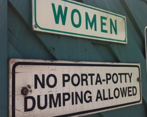 Sign: Porta-Potty Dumping: Allowed or not Allowed?