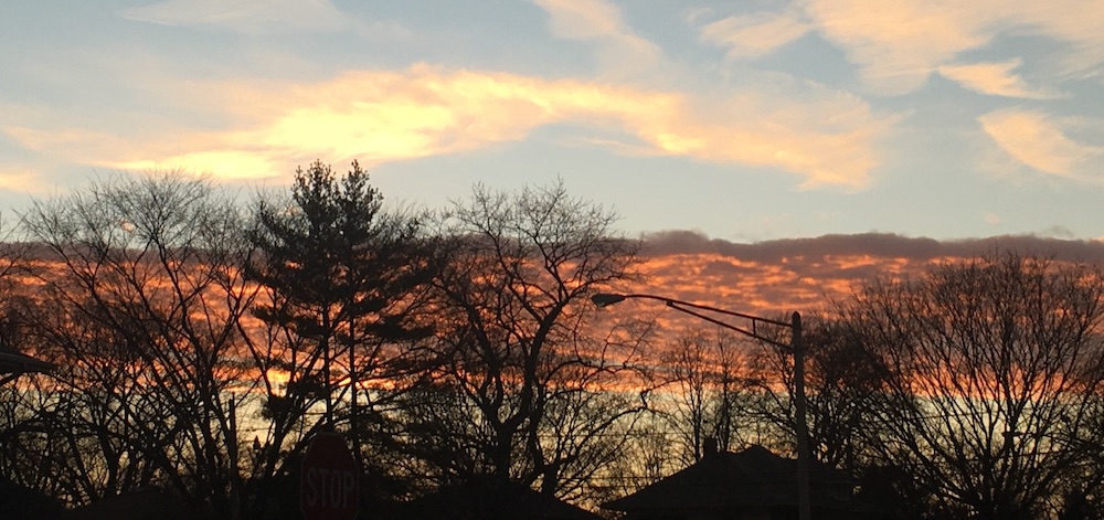 Sunset over Oak Park, Illinois, USA, Dec. 22, 2020